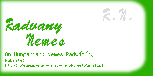 radvany nemes business card
